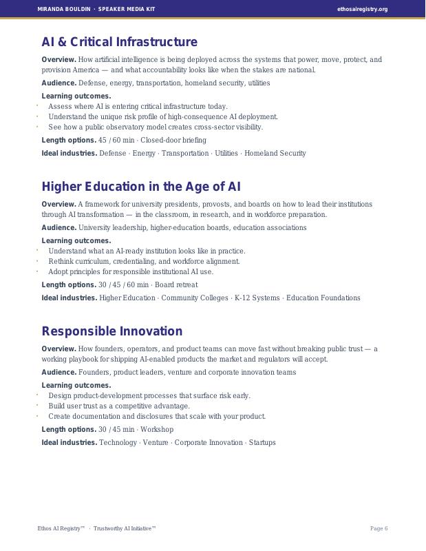 Media Kit page 7 — Signature Keynotes I