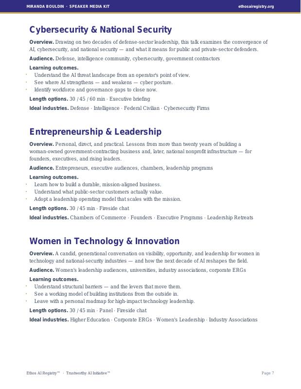 Media Kit page 8 — Signature Keynotes II